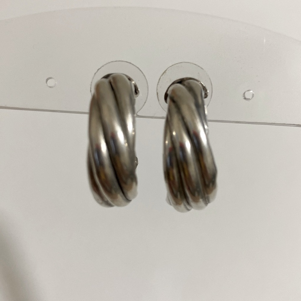 925 Sterling Silver Twisted Hoop Earrings